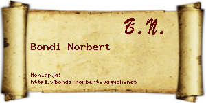 Bondi Norbert névjegykártya