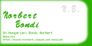 norbert bondi business card